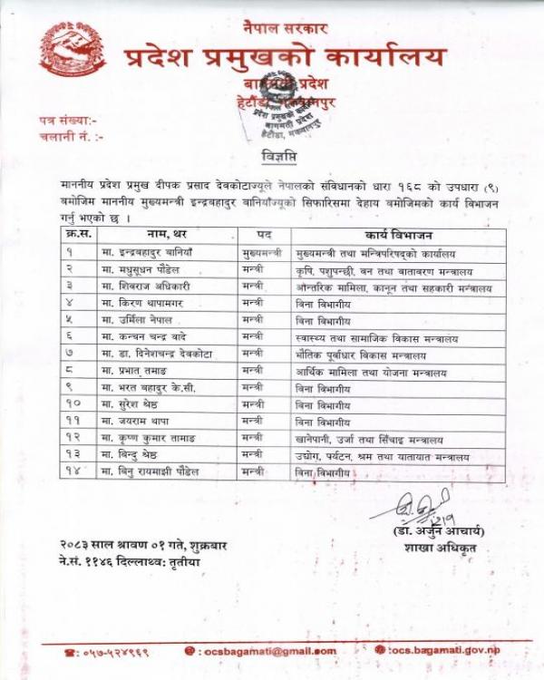 कार्य विभाजन